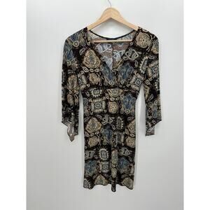 Rag Womens Y2K Boho Babydoll Mini Dress Size M Forest Fairy Whimsigoth Witchy